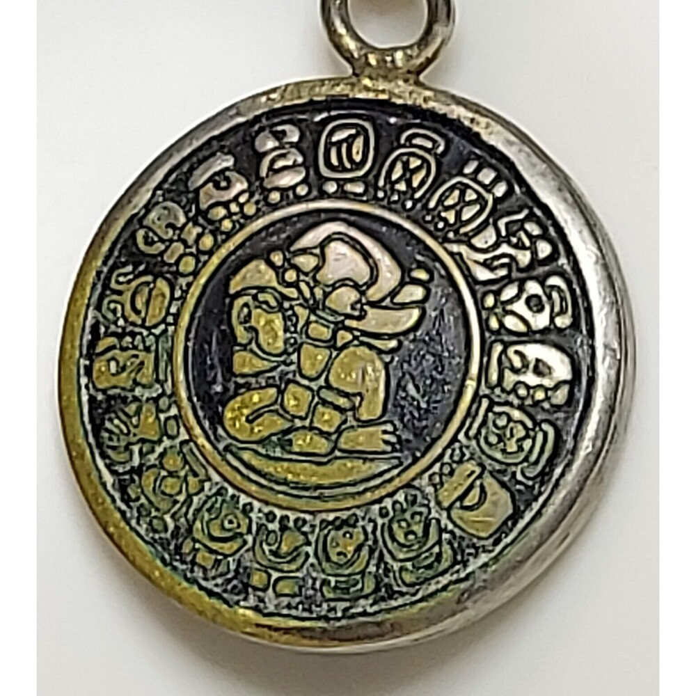 Vintage Mayan Calendar Pendant 19"